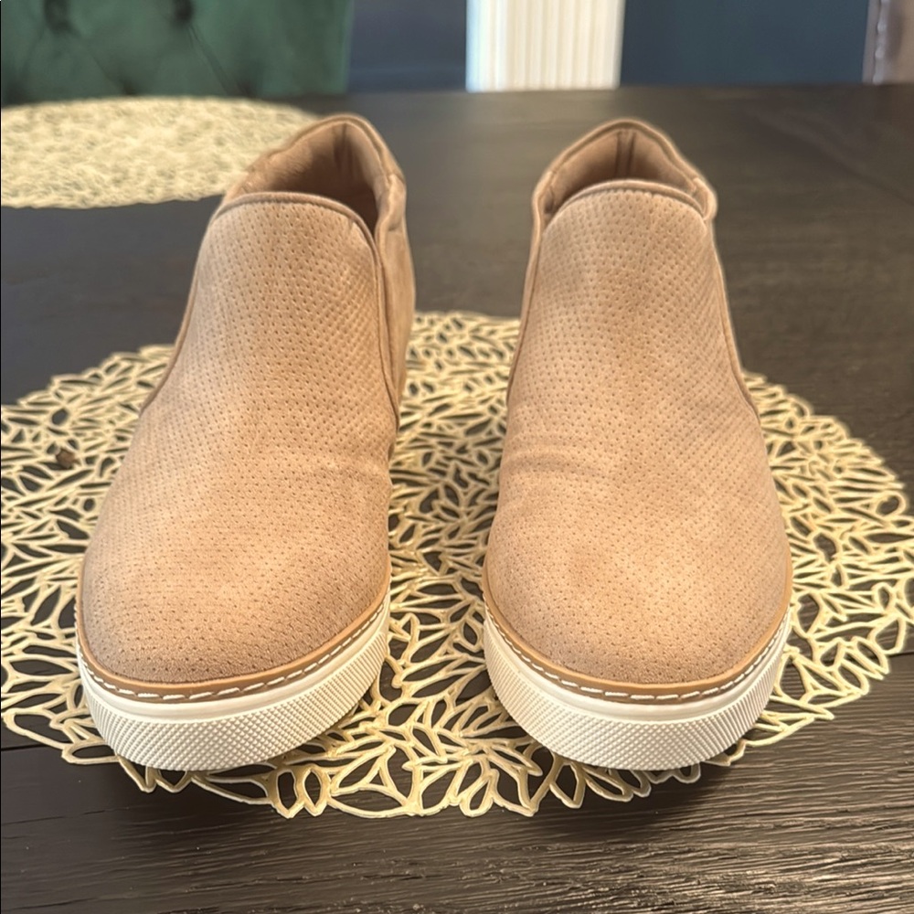 Dr. Scholl's Tan Slip-On Loafers with Rubber Sole